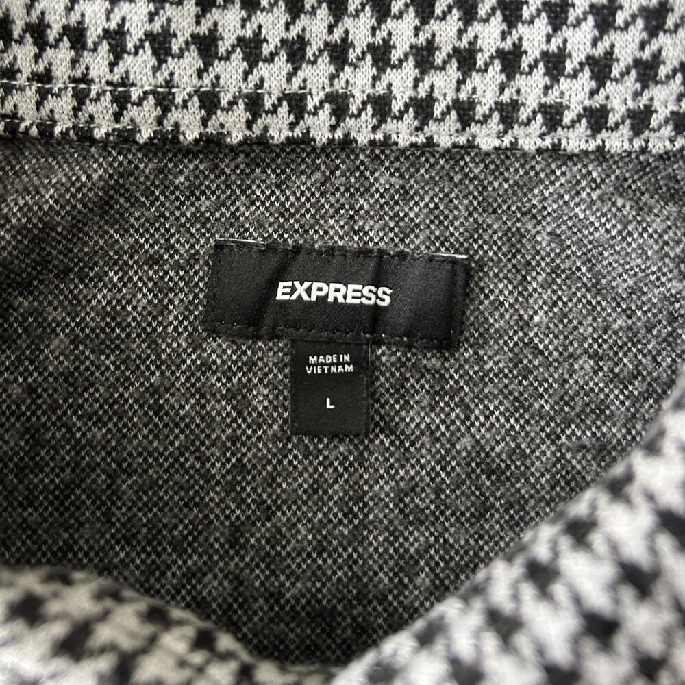 Express Houndstooth Stretch Button-Down Shirt Men… - image 4